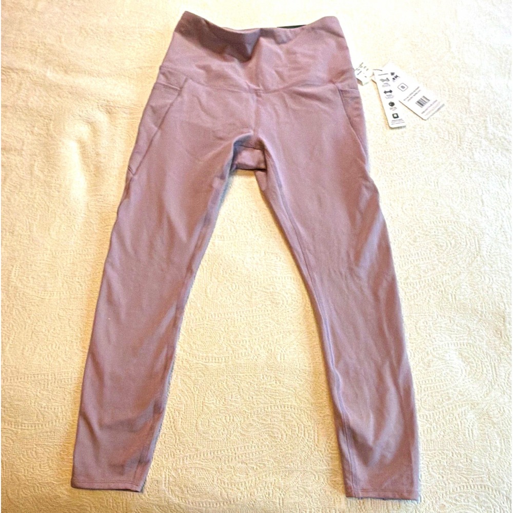 RBX Women Purple Soft Touch Leggings S Cell Phone Pocket CR6023BR Wicking